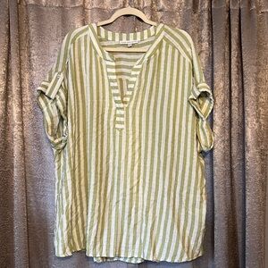 Jane and Delancey Roll-Tab Short Sleeve Blouse